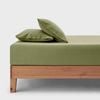 Dreamaker Bonnie Washed Cotton Fitted Sheet Set Olive King Bed
