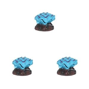 3PK Dudley's World Of Pets Aquarium/Fish Tank Resin Clam Air Decor 9cm