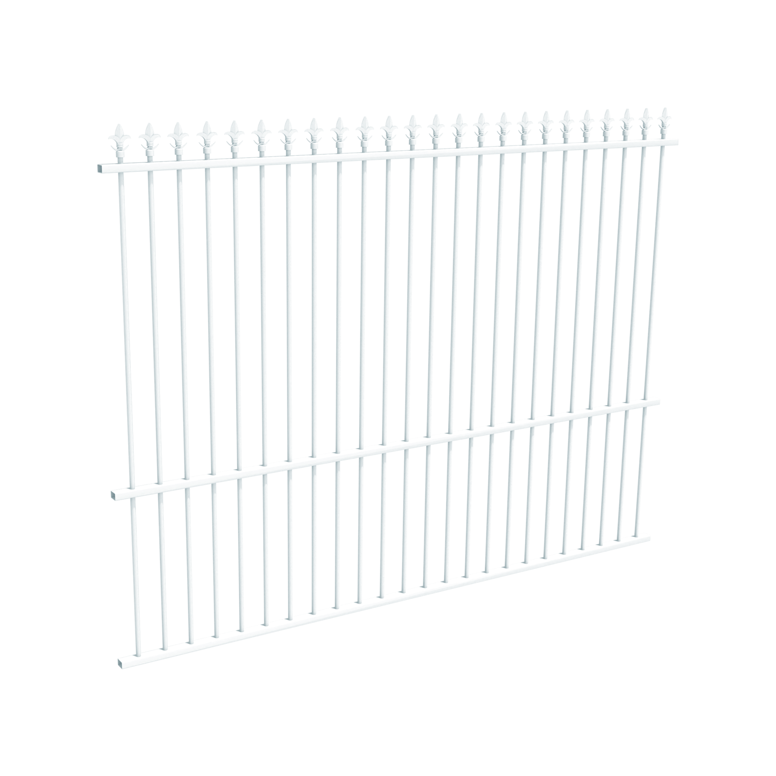 ProtectorAl 2400 x 1800mm Pearl White Aluminium Spear Top Pool Fence Panel With Mid Rail