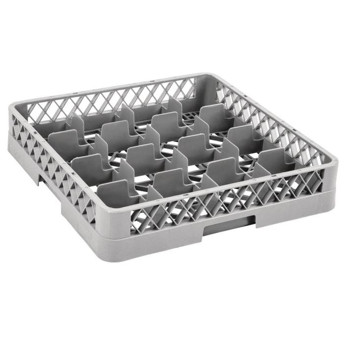 Vogue Commercial Glass Rack 16 Compartment Dishwasher Storage 500x500x100mm