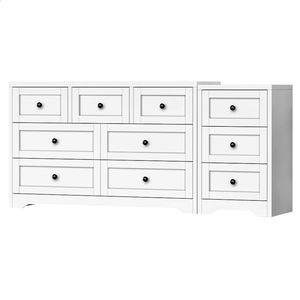 ALFORDSON 7 Chest of Drawers Bedside Table Set White