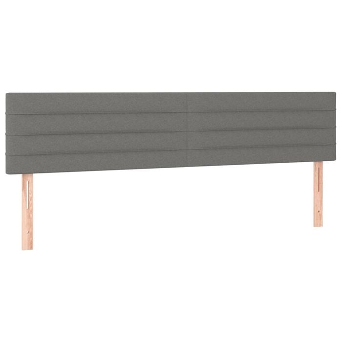 vidaXL LED Headboard Bed Header Bedroom Furniture Dark Grey 160 cm Fabric Queen