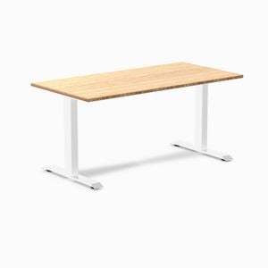 Desky Fixed Height Bamboo Desk 150x75cm White Leg