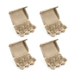 4x 24pc Jasart 6-Egg Holder Carton Tray School Art/Craft Activity Natural