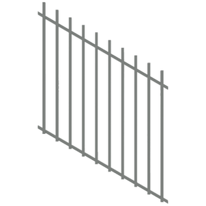 ProtectorAl 350 - 1200 x 1200mm Palladium Silver Raked 16-30º Batten Pool Fence Panel