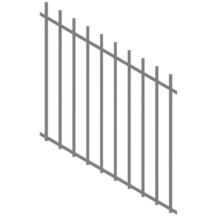 ProtectorAl 350 - 1200 x 1200mm Palladium Silver Raked 16-30º Batten Pool Fence Panel