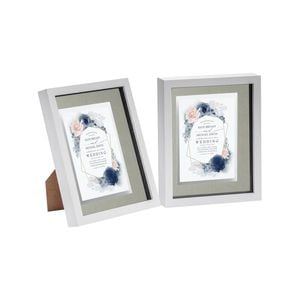 Nicola Spring 8" x 10" White 3D Box Photo Frames - 5" x 7" Mount - Pack of 2