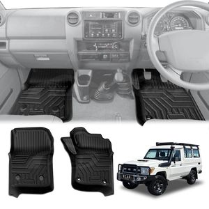 3d Front Floor Mats For Toyota Land Cruiser 78 Series Troop Carrier 2012-onwards Heavy Duty All Weather Mats Carpet Liner Set