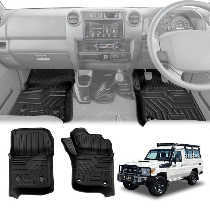 3d Front Floor Mats For Toyota Land Cruiser 78 Series Troop Carrier 2012-onwards Heavy Duty All Weather Mats Carpet Liner Set