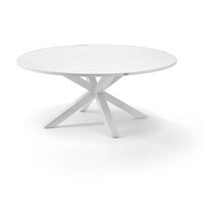 Houston Outdoor 1.8m Round Aluminium Dining Table White