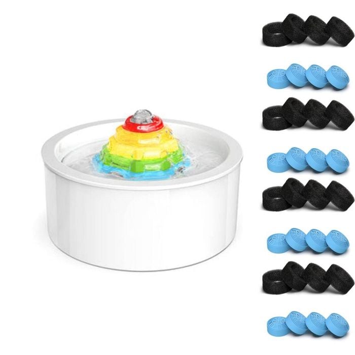 YES4PETS Ceramic Electric Pet Water Fountain Dog Cat Water Dispenser 17x Filters