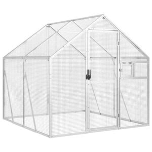 vidaXL Bird Cage Aviary Lockable Budgie Cage Parrot Cage Silver Aluminium