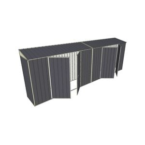 Build-a-Shed 0.8 x 6 x 2m Skillion Shed with Dual Double Hinged Side Doors - Grey