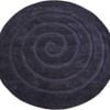 Handmade Round Wool Rug - Swirl - Charcoal - 160x160cm