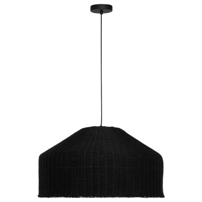 Mercator Northcote Pendant Light in Black Rattan 