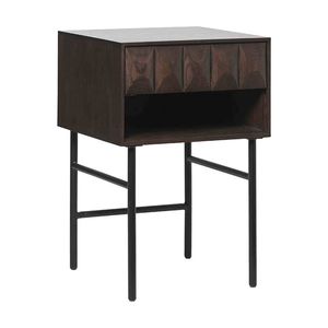 Modern Furniture LATINA Side Table - Dark Brown / Black