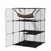 Costway 3tier Cat Condo House Cat Cage Pet Enclosure Platforms Black
