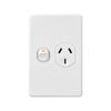 DETA X6 White Single Vertical Power Point - 1 Gang