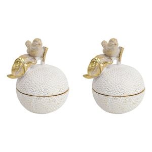 2PK LVD Apple Box Decorative Home Decor Ornament Statue Multicoloured 10.5x14cm