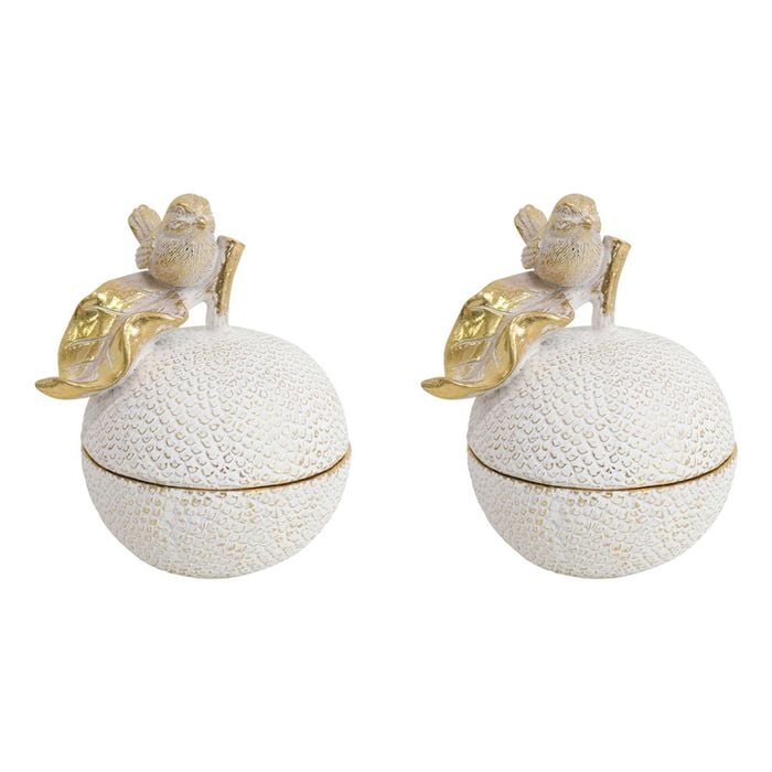 2PK LVD Apple Box Decorative Home Decor Ornament Statue Multicoloured 10.5x14cm