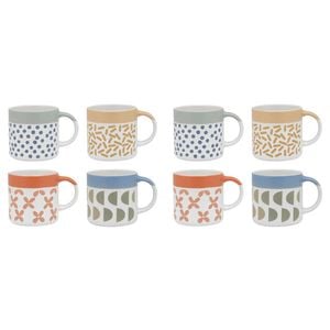 8pc Porto Loft 320ml Stoneware Mugs Drinking Cup Assorted