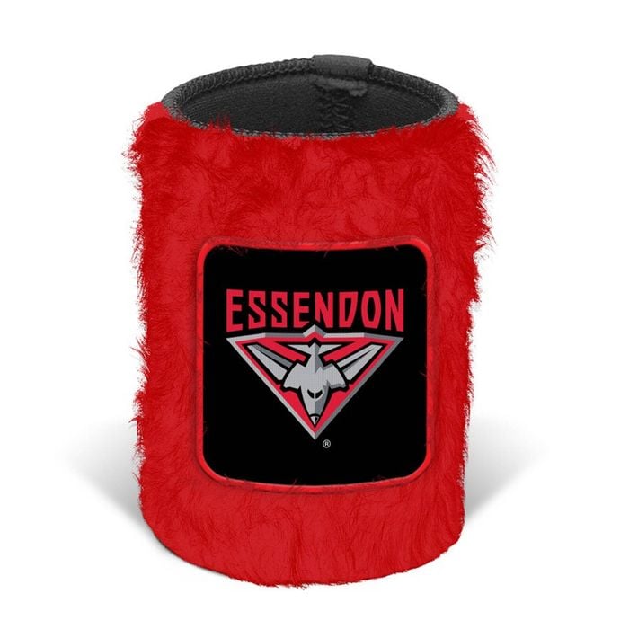 Essendon Bombers AFL Bottle Fluffy Beer Can Bottle Cooler Stubby Holder