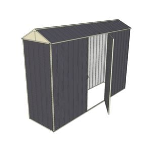 Build-a-Shed 0.8 x 3 x 2.1m Gable Single Hinged Side Door Shed - Grey