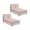 SOGA 2 Pack Beige Double Clover Quilted Fleece Mattress Cover Sets with 4 Pillowcases