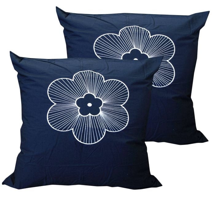 Bianca Pair of European Pillowcases Sharlotte Navy