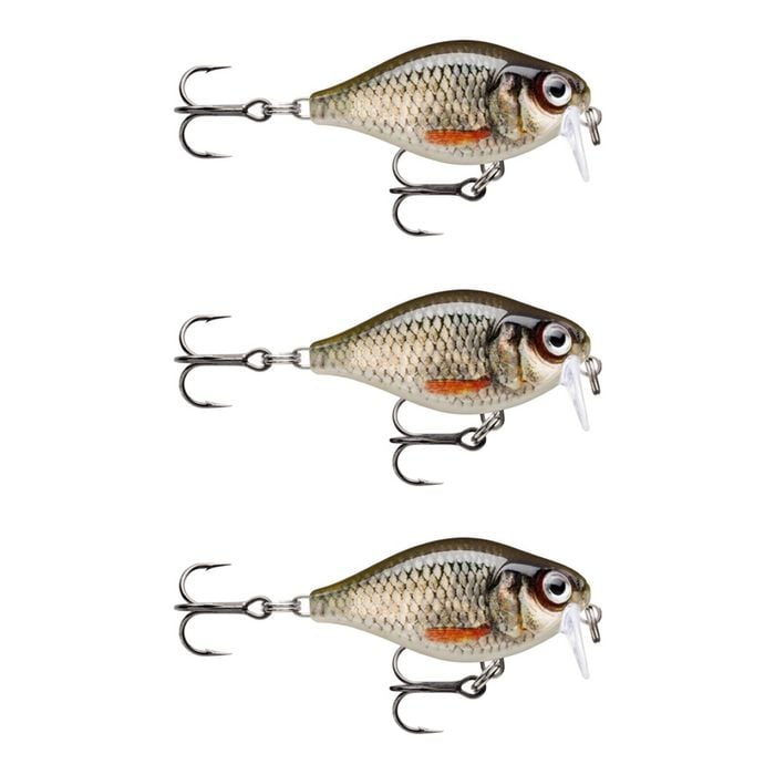 3x Rapala 3.5cm X Light Crank Shallow Run Crankbait Fishing Lures - Roach