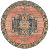 The Rug Connection Heritage 852 Salmon 240x240cm - Large Round Transitional Pet Friendly Indoor Rug