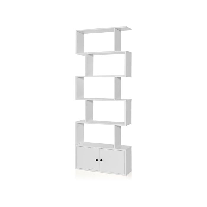 Costway 5-tier Bookshelf Wood Storage Cabinet,white