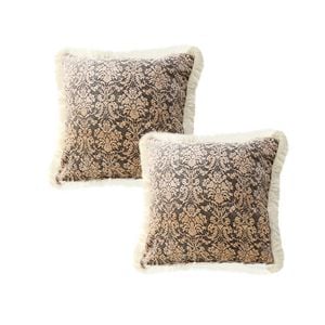 SOGA 2X 45CM Wabi-Sabi Dark Floral Tassel Throw Pillows
