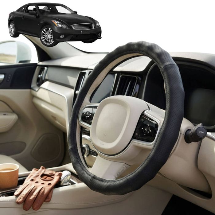 Australian Goose Steering Wheel Cover for Infiniti Q60 2014 - Current (V36) Circle Black