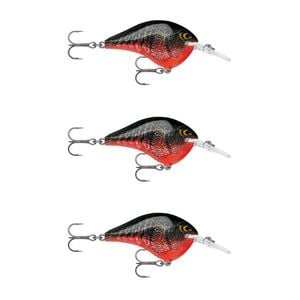 3x Rapala Dives to 8ft 5cm Crankbait Fishing Lures - Red Crawdad