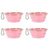 4PK Ibiyaya Quick Bite Collapsible Travel Pet Bowl for Food/Water Silicone Pink
