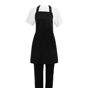 Nisbets Essentials Bib Apron Polycotton Black 2 Pack Commercial Kitchen Hospitality
