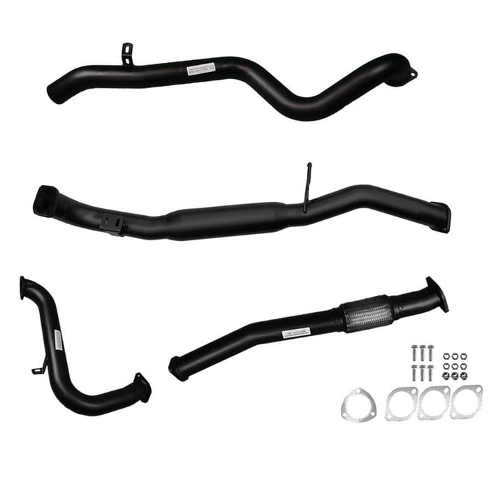 Ignite Exhausts Turbo Back For Nissan Gu Patrol 3l Leaf Spring Ute 3" No Cat With Hotdog Black Aluminised Steel