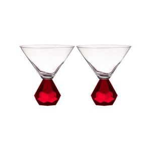 Tempa Zhara Set of 2 Martini Glasses Ruby