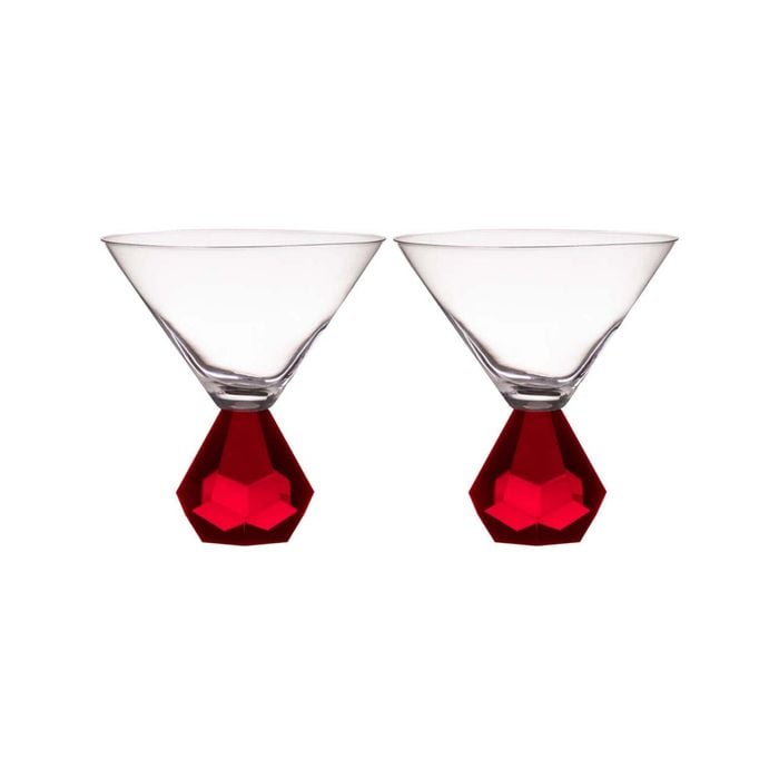 Tempa Zhara Set of 2 Martini Glasses Ruby