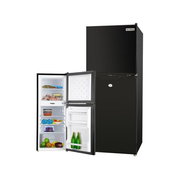 GECKO 125L Portable Upright Fridge, 12V/24V for Motorhome, Caravan, Black