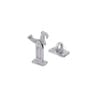 Miles Nelson Door Stop with Latch Satin Chrome