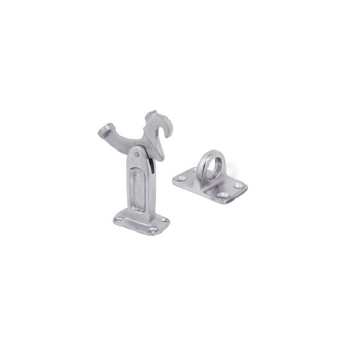 Miles Nelson Door Stop with Latch Satin Chrome