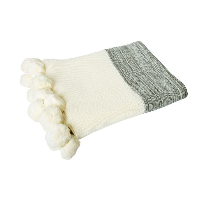 J.Elliot Calgary 100% Cotton Throw Rug Charcoal