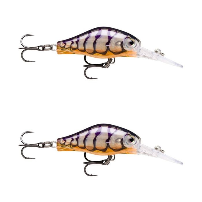 2x Rapala 4cm Shadow Rap Fat Jack Crankbait Fishing Lures - Hollow Tyson