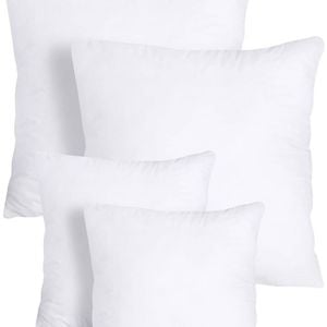 4x Premium Euro 100% Cotton Pillow With Cover Square Durable Soft European 65x65cm