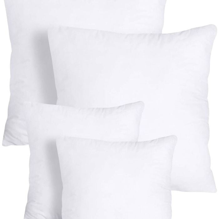 4x Premium Euro 100% Cotton Pillow With Cover Square Durable Soft European 65x65cm