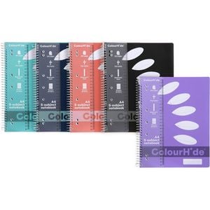5pc Colourhide 5 Subject A4 Notebook School Writing Stationery 250-pages Assort