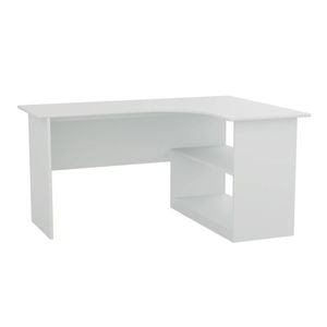Belle Corner Desk Student Study Office Desk with Shelving White