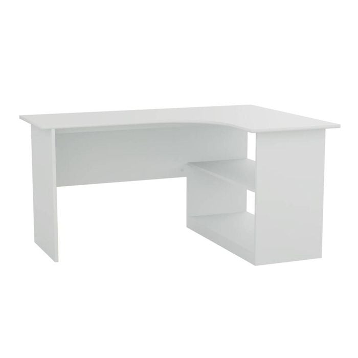 Belle Corner Desk Student Study Office Desk with Shelving White